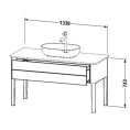 Напольная тумба Duravit Luv с выдвижным ящиком, 743x1388x570 мм, цвет скандинавски-белый шелковисто-матовый (LU956103939) - миниатюра фото 2