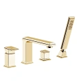 Смеситель для ванны Gessi Eleganza с ручным душем и переключателем в шлифованном золоте (46037#087) - миниатюра фото 1