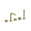 Смеситель для ванны Fantini AF/21 с ручным душем, 5 отверстий, цвет Matt British Gold PVD (27 P6 A265) - миниатюра фото 1