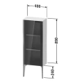 Подвесной шкаф Duravit XViu со стеклянной дверью и полками, цвет орех темный/черный матовый (XV1360LB221) - миниатюра фото 2