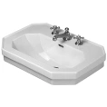 Раковина Duravit 1930 с переливом и 3 отверстиями для смесителя 70×50 см, белая (438600030) - миниатюра фото 1