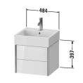 Подвесная тумба Duravit XViu с двумя ящиками, цвет белый глянцевый/champagne matt (XV43330B122) - миниатюра фото 2