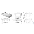 Встраиваемая раковина Duravit Vero без перелива, 2 отверстия под смеситель, с креплением, 1000x470 мм, белый (454100024) - миниатюра фото 2