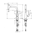 Смеситель для кухни Hansgrohe Talis Select M51 с выдвижным душем и поворотным изливом (72822800) - миниатюра фото 2