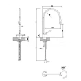 Смеситель для раковины Gessi Goccia на 1 отверстие, излив 174 мм R90, черный (33601#299) - миниатюра фото 2