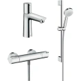 Набор для ванной Hansgrohe: термостатический смеситель Ecostat 100 для душа и раковинный Talis Select - миниатюра фото 1