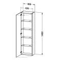 Подвесной шкаф DuraStyle DURAVIT 400x240x1400 мм, белый матовый, левый (DS1218L1818) - миниатюра фото 2
