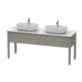 Напольная тумба Duravit Luv для двух моек 743x1788x570 мм с двумя ящиками, цвет каменно-серый шелковисто-матовый (LU9562B9292) - миниатюра фото 1