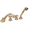 Смеситель для ванны Nicolazzi Nuova Brenta на 4 отверстия с душевой лейкой в цвете Gold Brass (2504GB) - миниатюра фото 1