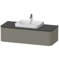 Подвесная тумба Duravit Happy D.2 Plus 354x1300x550 мм с ящиком, цвет серый камень матовый (HP4932M9292) - миниатюра фото 1