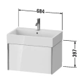 Подвесная тумба Duravit XViu для раковины, 397x684x454 мм, цвет орех темный/черный матовый (XV42350B221) - миниатюра фото 2