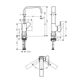 Смеситель для раковины Hansgrohe Metropol 230 — шлифованный черный хром (32511340) - миниатюра фото 2