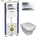 Комплект для скрытого монтажа Geberit Duofix с инсталляцией Платтенбау и чашей Jacob Delafon Vox - миниатюра фото 1