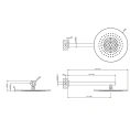Верхний душ GESSI 355 мм с настенным держателем 450 мм в цвете Brushed Brass PVD (54148#727) - миниатюра фото 2
