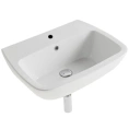 Подвесная раковина GLOBO Daily 61x48 см белого цвета с полуколонной - миниатюра фото 1