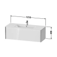 Тумба подвесная Duravit XViu 400x1210x480 мм белая глянцевая/champagne matt с ящиком для раковины 233612 (XV40280B122) - миниатюра фото 2