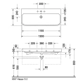 Раковина Duravit Happy D2 встраиваемая для мебели, 1200x505 мм, белая (2318120024) - миниатюра фото 2