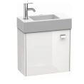 Стильная подвесная тумба Duravit Brioso белого глянцевого цвета с дверцей на левых петлях (BR4051L1022) - миниатюра фото 1
