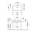 Раковина Duravit Happy D2 для мебели 800 мм белая с переливом и комплектом хром (2318800025) - миниатюра фото 2