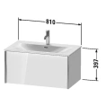Тумба подвесная Duravit XViu 610x800x480мм для раковины 234483, 1 ящик, белый глянцевый/champagne matt (XV40340B122) - миниатюра фото 2