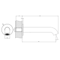 Настенный излив GESSI Origini с индивидуальной длиной в цвете Black Metal Brushed PVD (66103#707) - миниатюра фото 2