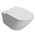 Подвесной унитаз GLOBO Forty3 безободковый, белый матовый, со скрытым монтажом (FOS05.BO) - миниатюра фото 1