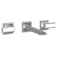 Встраиваемый смеситель для раковины Gessi Eleganza на 3 отверстия без донного клапана, цвет Finox (46090#149) - миниатюра фото 1