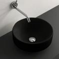 Kerasan Cento Круглая раковина 45 см черный матовый: накладная или встраиваемая без отверстия под смеситель и перелива (355731 Nero matt *0) - миниатюра фото 1
