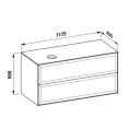 Подвесная тумба Laufen New Classic 1180 мм, 2 ящика, серый цвет (4.0608.3.085.627.1) - миниатюра фото 2