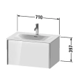 Тумба подвесная Duravit XViu 610x800x480 мм для раковины, 1 ящик, цвет walnut dark/черный матовый (XV40330B221) - миниатюра фото 2