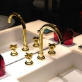 Золотой смеситель Nicolazzi Monte Croce для раковины на 3 отверстия (2208GO27) - миниатюра фото 1
