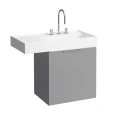 Тумба под раковину Laufen Kartell с выдвижным ящиком и сифоном, 595х455х615 мм, серый матовый (4.0755.1.033.634.1) - миниатюра фото 1