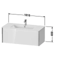 Подвесная тумба Duravit XViu 400x1010x480 мм, цвет walnut dark/черный матовый (XV40270B221) - миниатюра фото 2