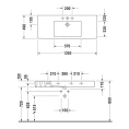 Раковина Duravit Vero для мебели 1250x490 мм, белая, 3 отверстия под смеситель (329120030) - миниатюра фото 4