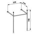 Консоль для раковины Laufen Kartell 810334/5, 535×440×790 мм, хром (3.8533.5.004.000.1) - миниатюра фото 2