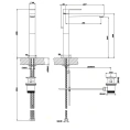 Смеситель для раковины Gessi Rettangolo с донным клапаном и высоким изливом (11923#031) - миниатюра фото 2