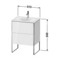 Напольная тумба Duravit XSquare с двумя ящиками, цвет Cappuccino HG (XS452208686) - миниатюра фото 2