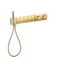 Встраиваемый термостат для душа AX Edge 680/100 с алмазной огранкой и ручным душем в полированном золоте (46731990) - миниатюра фото 1