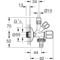 Комбинированный вентиль Grohe WAS 22036000 1/2 с уплотнительным кольцом - миниатюра фото 7