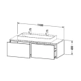 Подвесная тумба Duravit XSquare 1400 мм с двумя ящиками, белая глянцевая (XS4905M2222) - миниатюра фото 2