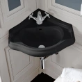 Угловая раковина Kerasan Retro 40х40 см, черная (103204 Nero lucido *1) - миниатюра фото 1
