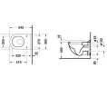Унитаз подвесной Duravit Starck 3 с вертикальным смывом, крепление 230 мм (2206090000) - миниатюра фото 2