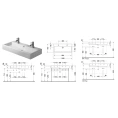 Раковина Duravit Vero для мебели с перел с 2 отв под смеситель включая крепление 1000x470мм Цвет Черный - миниатюра фото 2