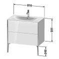 Подвесная тумба Duravit XViu с 2 ящиками, белый глянцевый/champagne matt, 591x810x480 мм (XV43020B122) - миниатюра фото 2
