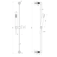 GESSI INCISO: Душевая штанга с лейкой и шлангом 1,5 м, цвет Nero XL (58145#299) - миниатюра фото 2