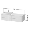 Столешница Duravit Happy D.2 Plus 16x1300x550мм для тумб HP4934/4944/4954/4963/4973 с вырезом под раковину SX, цвет graphite supermat (HP031HL8080) - миниатюра фото 2