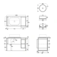 Металлический стеллаж Simas Frame с ящиком Push-Pull и открытой секцией 105x57x72 см - миниатюра фото 2