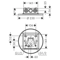 Потолочный душ AX ShowerSolution 250 мм с 2 форсунками в хромированном исполнении (35298000) - миниатюра фото 2