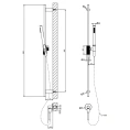 Gessi Anello: Комплект душевой с телескопической штангой, лейкой и выводом воды в цвете Finox Brushed Nickel (63482#149) - миниатюра фото 2