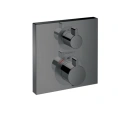 Термостат для душа Hansgrohe Ecostat Square, 2 выхода, шлифованный черный хром (15714340) - миниатюра фото 1
